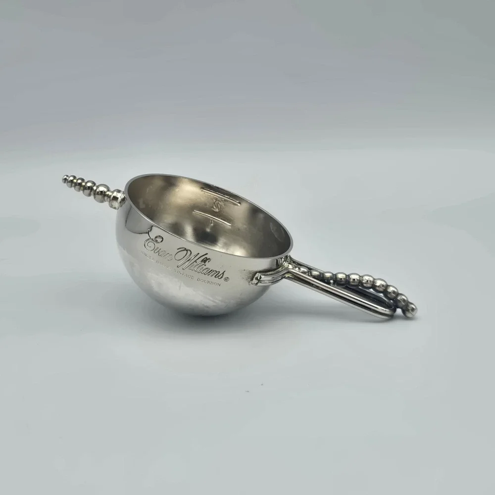 Evan Williams Jigger Single Barrel Vintage Bourbon Silverplate Barware Art Deco